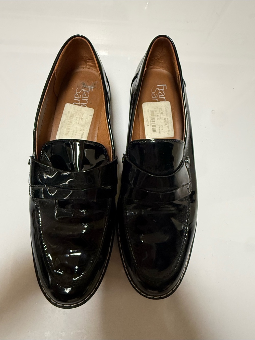 Franco Sarto Men's Shiny Black Patent Penny Loafers
